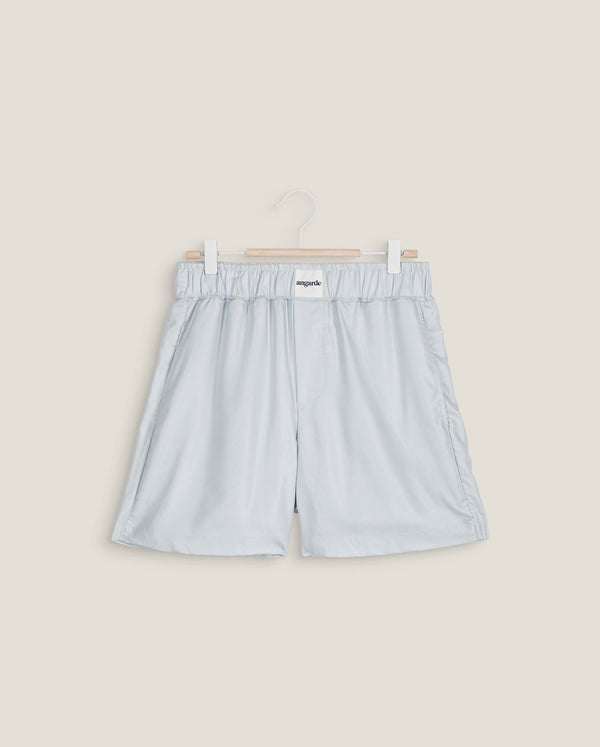 Angarde Short Pyjama Homme Uni Bleu En Tencel