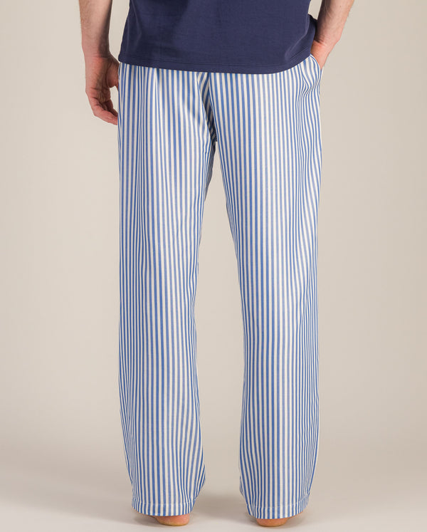 Angarde Pantalon Pyjama Homme à Rayures Azur En Tencel