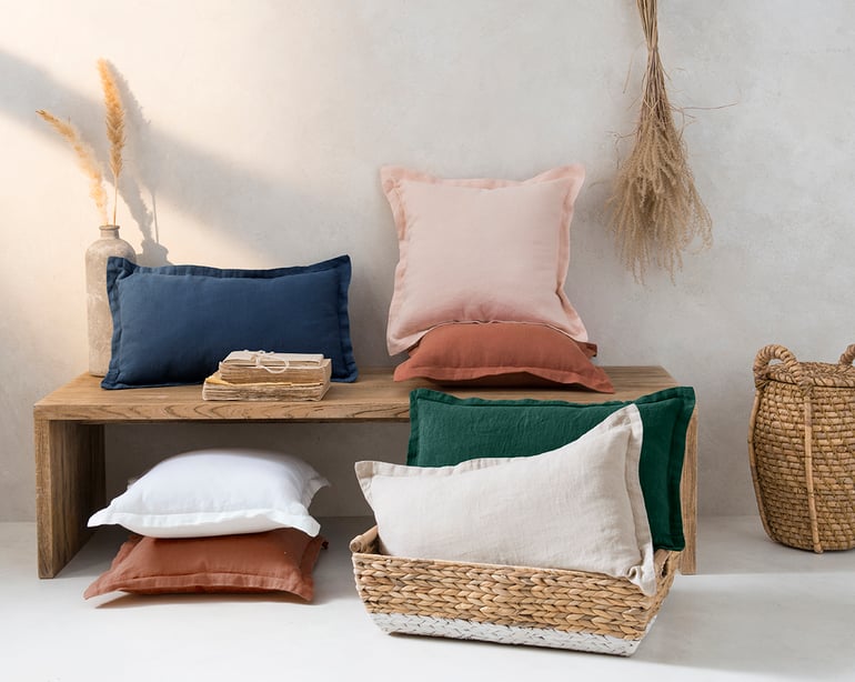 Anne De Solène COUSSIN LIN LAVE Carré · Vert Sapin