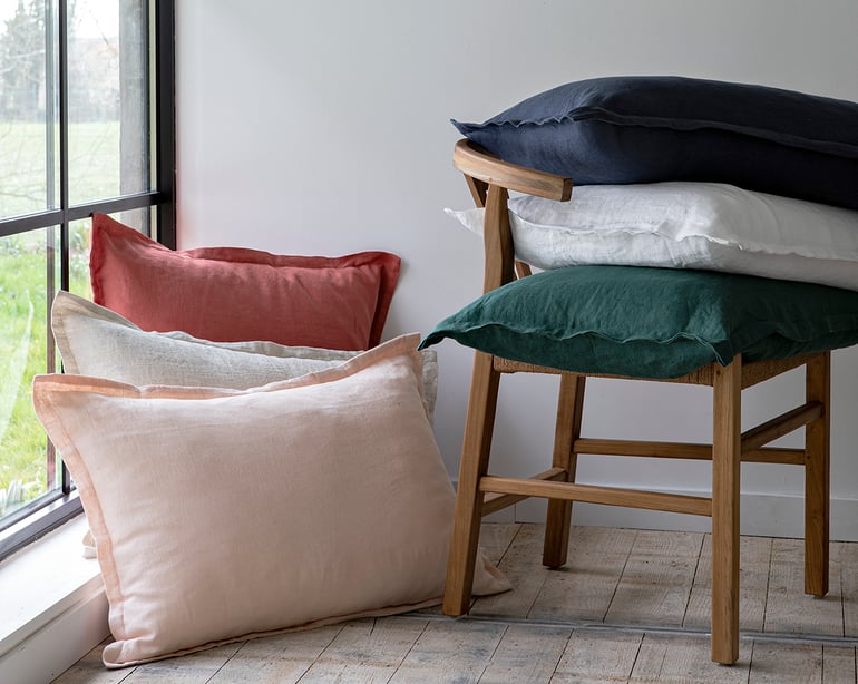Anne De Solène COUSSIN LIN LAVE Carré · Vert Sapin