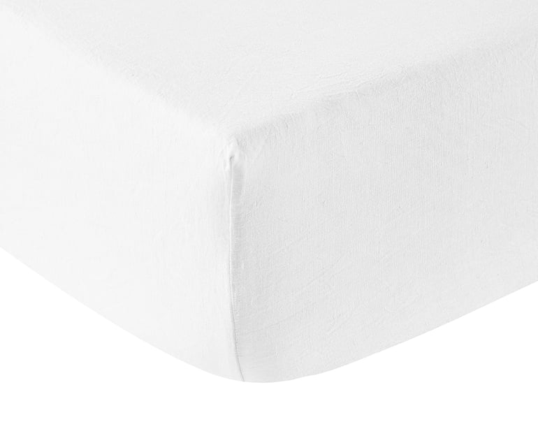 anne de solène DRAP HOUSSE Lin Lavé Lina · Blanc