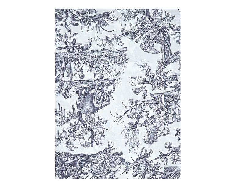 anne de solène DRAP PLAT 4 Continents · Blanc/Bleu