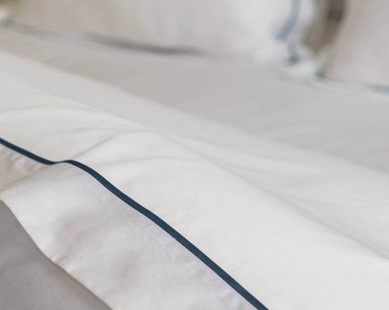 Anne De Solène DRAP PLAT Breteuil · Blanc/Bleu