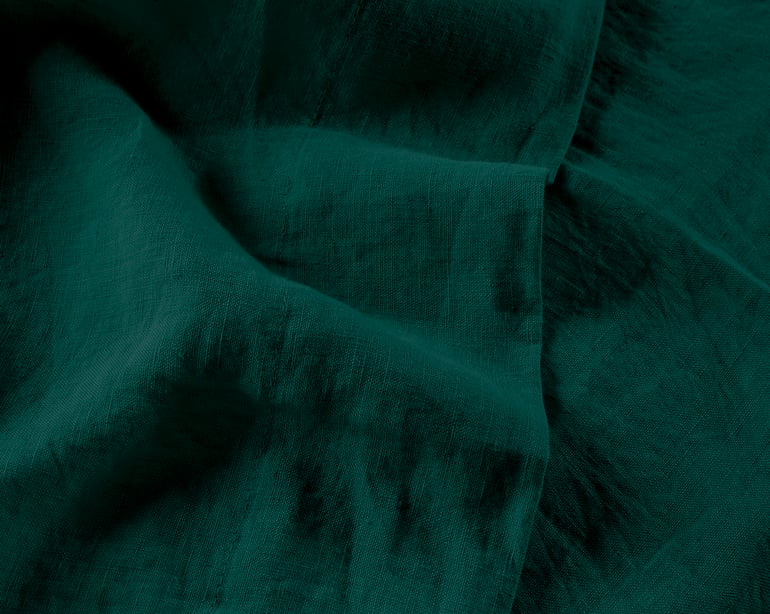 Anne De Solène DRAP PLAT Lin Lavé Lina · Vert Sapin