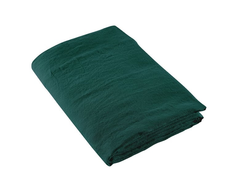 anne de solène DRAP PLAT Lin Lavé Lina · Vert Sapin