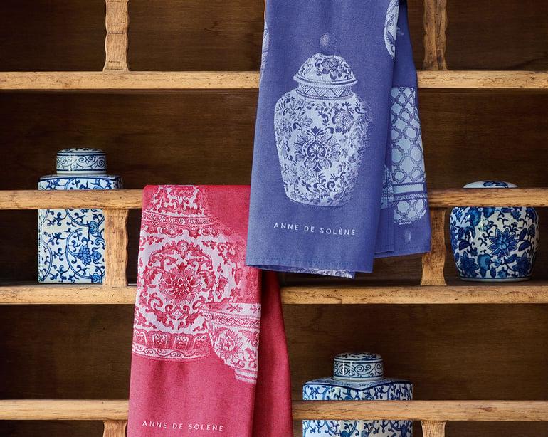 anne de solène LOT DE 2 TORCHONS Comptoir