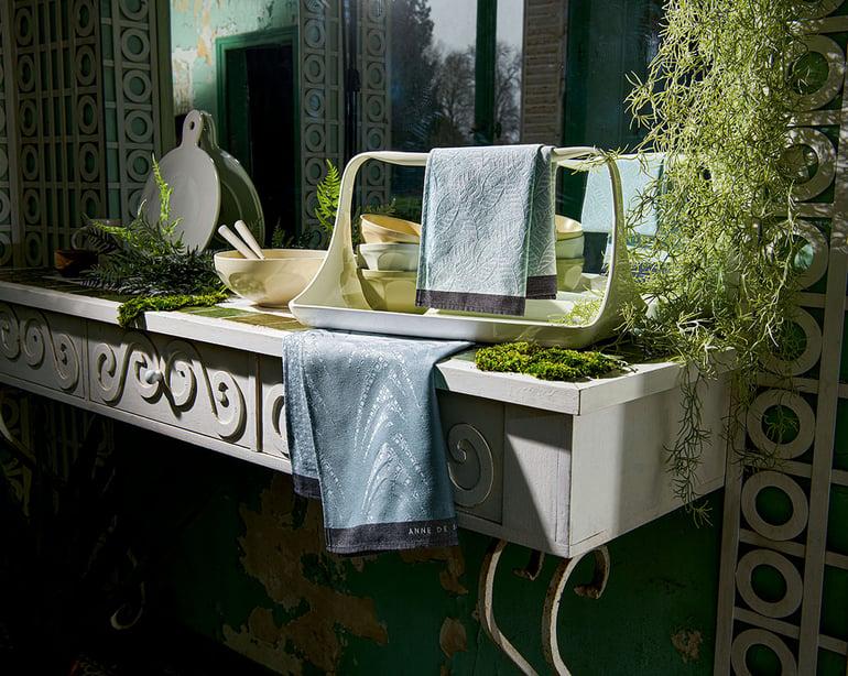 anne de solène LOT DE 2 TORCHONS Jardin d'hiver