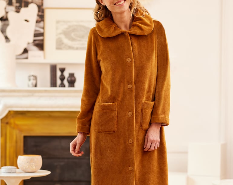 anne de solène PEIGNOIR LONG A BOUTONS Must · miel