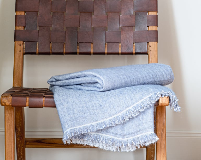 anne de solène PLAID Ambiance · Bleu