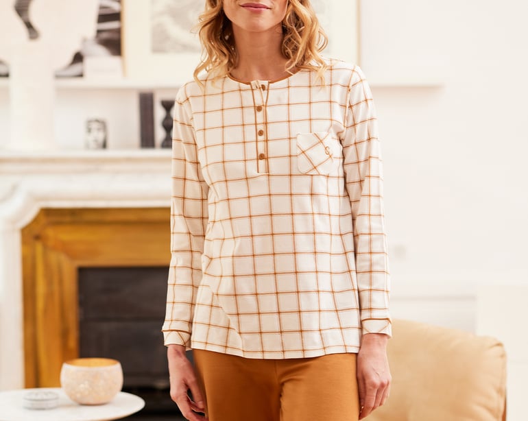 anne de solène PYJAMA Ecosse · miel
