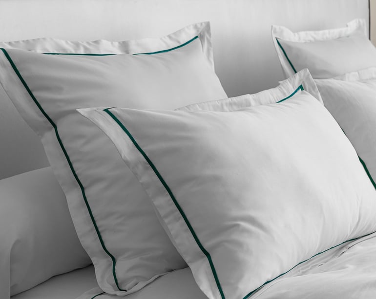 Anne De Solène TAIE D'OREILLER Breteuil · Blanc/Vert