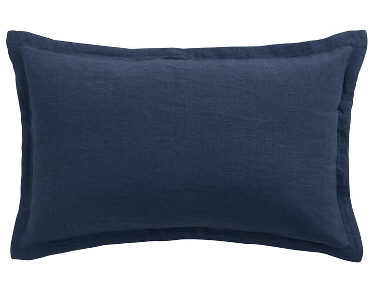 anne de solène COUSSIN LIN LAVE Rectangulaire · Bleu De Chine