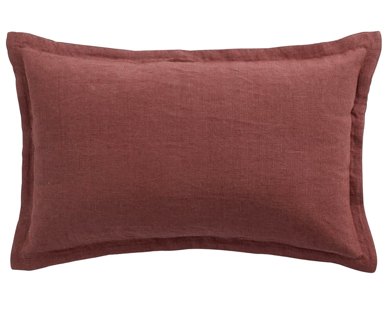 anne de solène COUSSIN LIN LAVE Rectangulaire · Terracotta