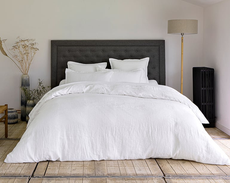 anne de solène HOUSSE DE COUETTE Lin Lavé Lina · Blanc