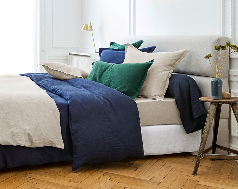 Anne De Solène HOUSSE DE COUETTE Lin Lavé Lina · Bleu De Chine
