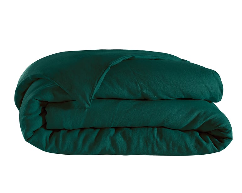 Anne De Solène HOUSSE DE COUETTE Lin Lavé Lina · Vert Sapin