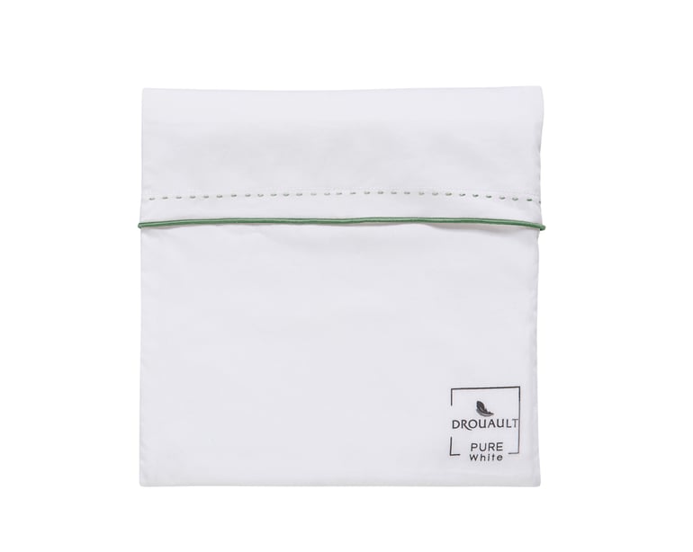 Anne De Solène HOUSSE DE COUETTE Pure White Satin Lavé · Blanc · Finition Forêt
