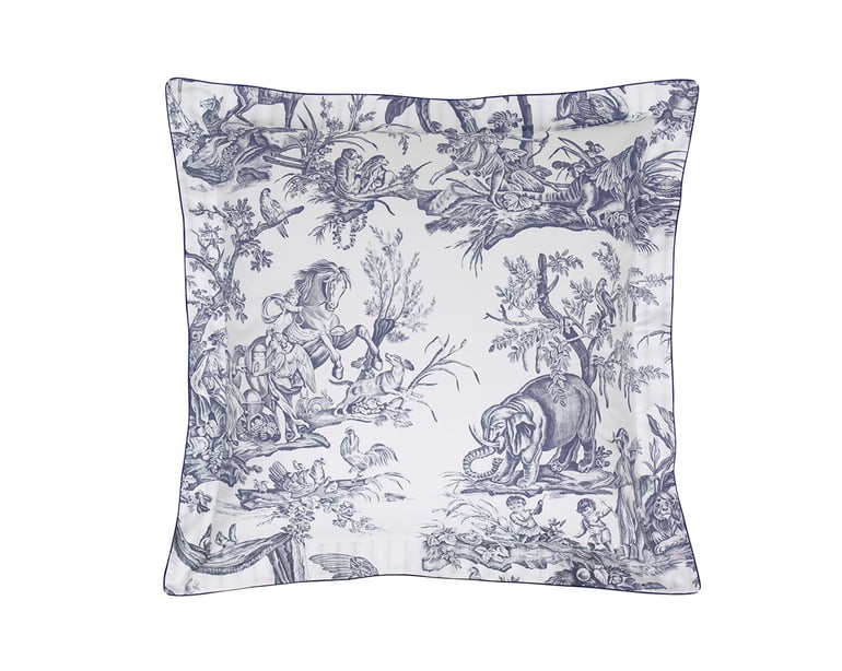 anne de solène TAIE D'OREILLER 4 Continents · Blanc/Bleu