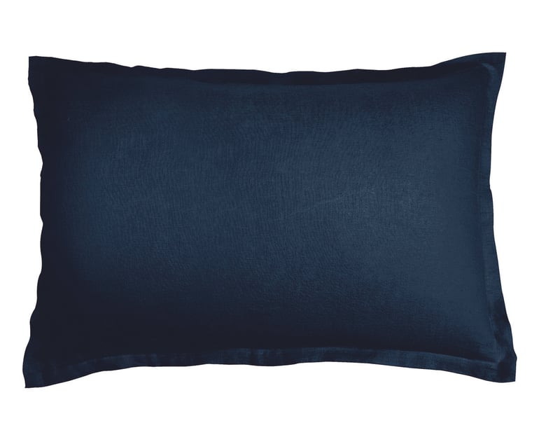Anne De Solène TAIE D'OREILLER Lin Lavé Lina · Bleu De Chine