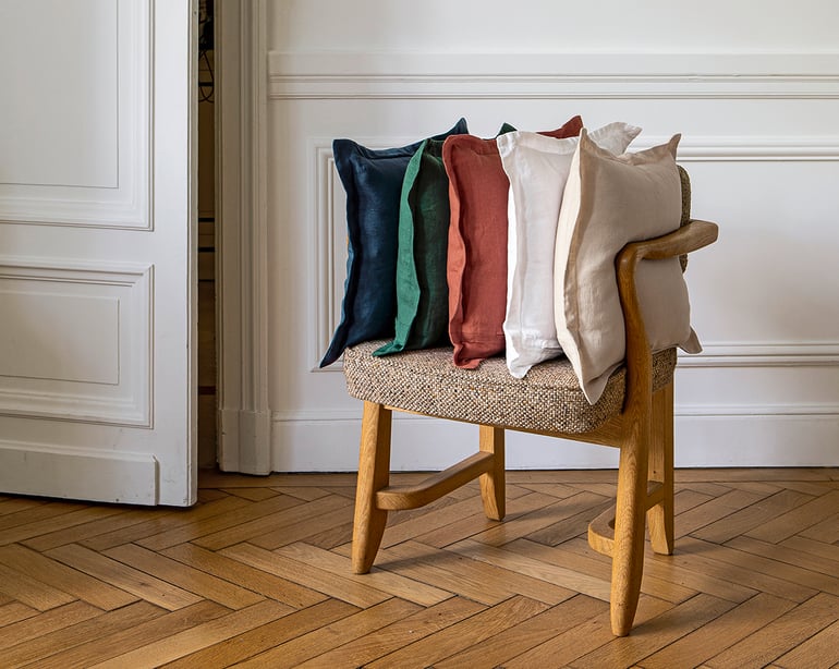 Anne De Solène TAIE D'OREILLER Lin Lavé Lina · Naturel