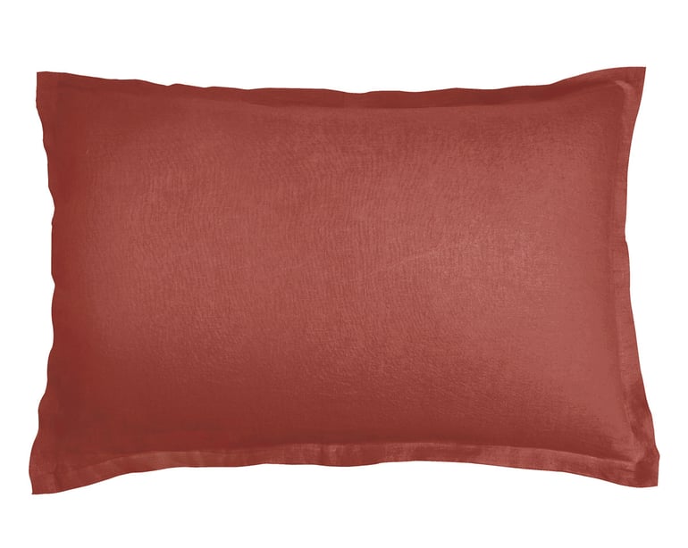 Anne De Solène TAIE D'OREILLER Lin Lavé Lina · Terracotta