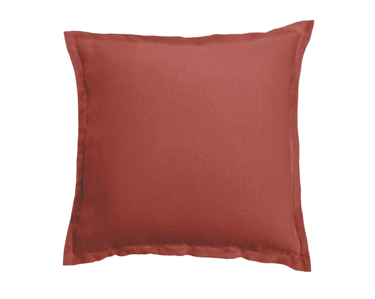 anne de solène TAIE D'OREILLER Lin Lavé Lina · Terracotta