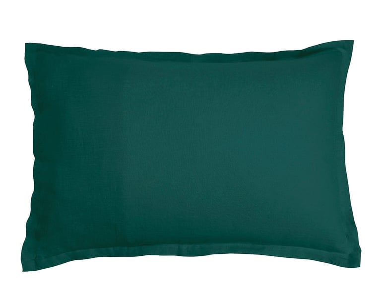 Anne De Solène TAIE D'OREILLER Lin Lavé Lina · Vert Sapin