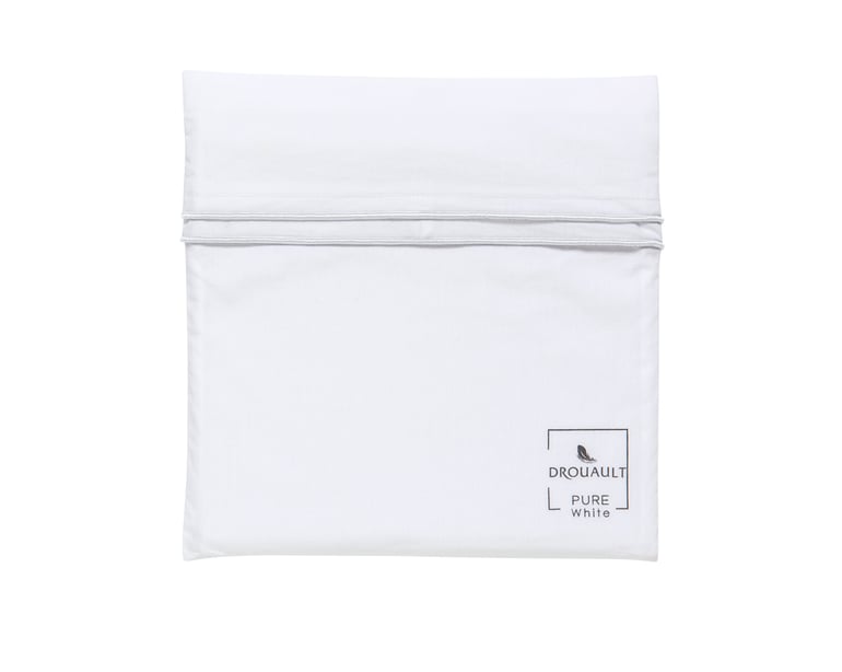 Anne De Solène TAIE D'OREILLER Pure White Percale Lavée · Blanc · Finition Blanche