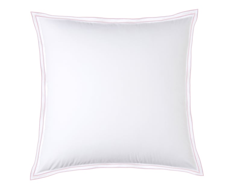anne de solène TAIE D'OREILLER Pure White Percale Lavée · Blanc · Finition Blush