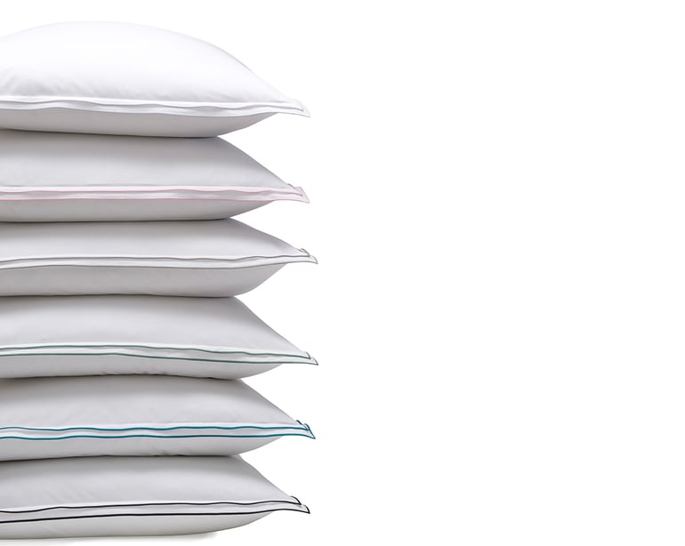 Anne De Solène TAIE D'OREILLER Pure White Percale Lavée · Blanc · Finition Menthe