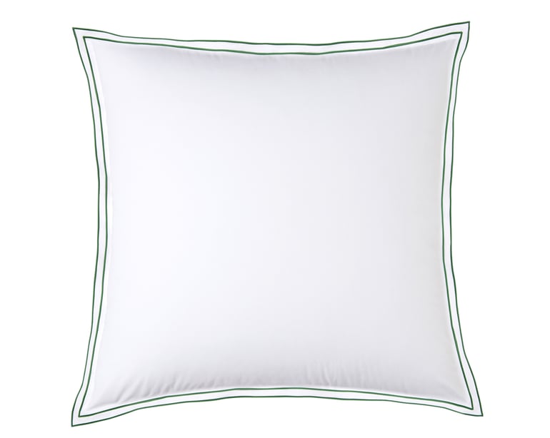 anne de solène TAIE D'OREILLER Pure White Percale Lavée · Blanc · Finition Menthe
