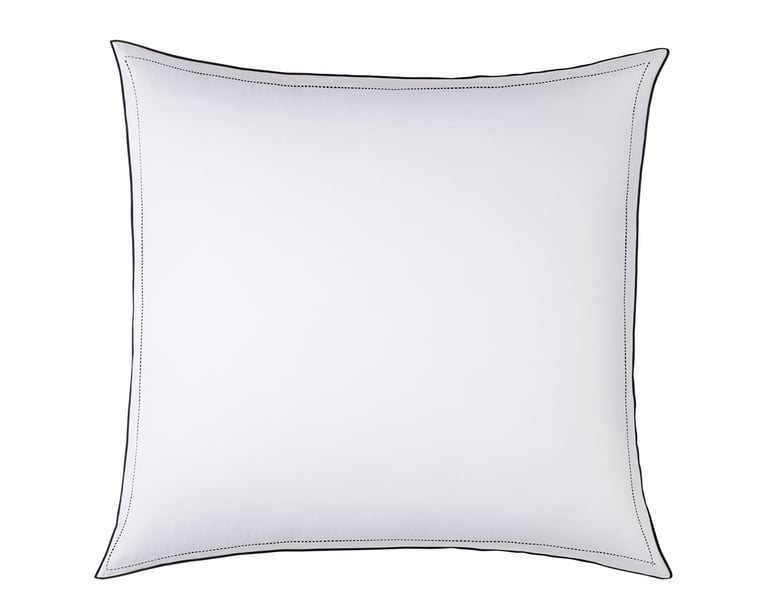 anne de solène TAIE D'OREILLER Pure White Satin Lavé · Blanc · Finition Noire