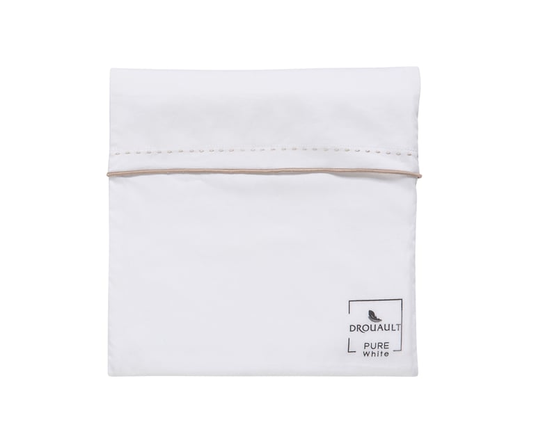 Anne De Solène TAIE D'OREILLER Pure White Satin Lavé · Blanc · Finition Sable