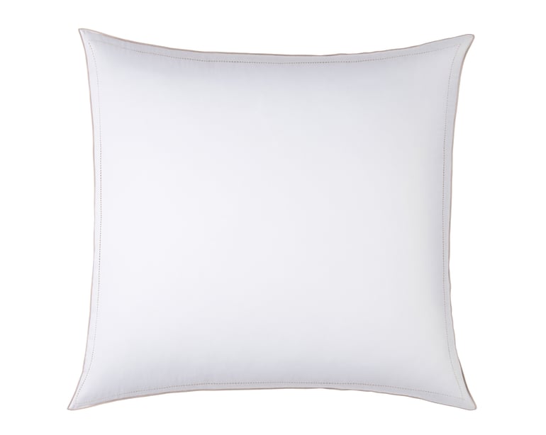 anne de solène TAIE D'OREILLER Pure White Satin Lavé · Blanc · Finition Sable