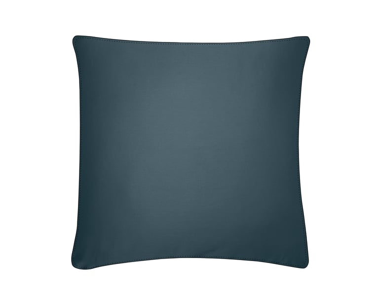 anne de solène TAIE D'OREILLER Pure White Satin Lavé · Midnight blue · Finition Black