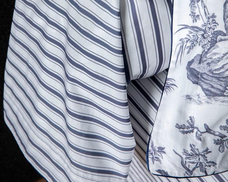 Anne De Solène TAIE DE TRAVERSIN 4 Continents · Blanc/Bleu