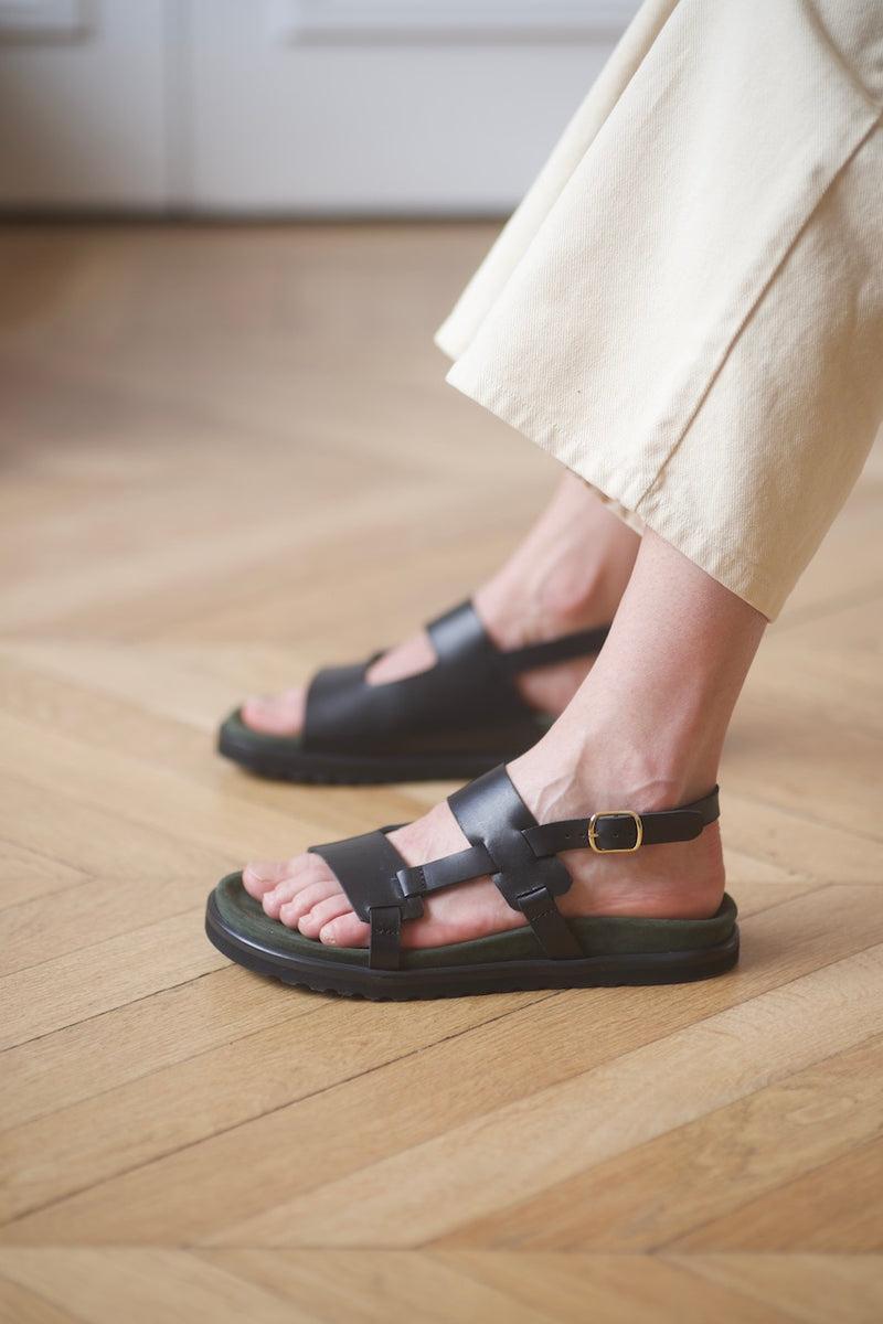 Anne Thomas Daddy Sandals Edera Black