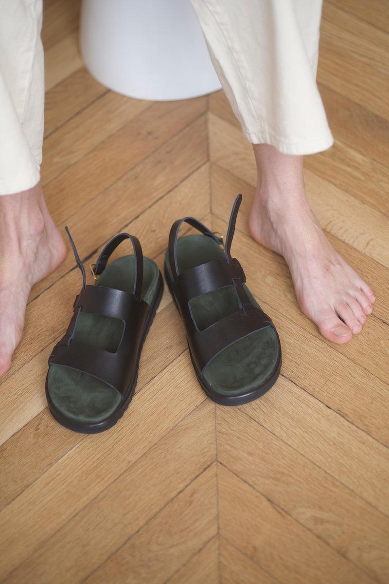 Anne Thomas Daddy Sandals Edera Black