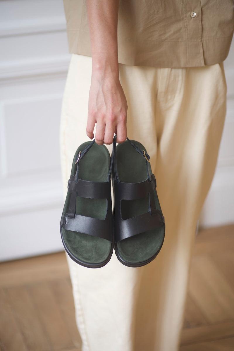 Anne Thomas Daddy Sandals Edera Black