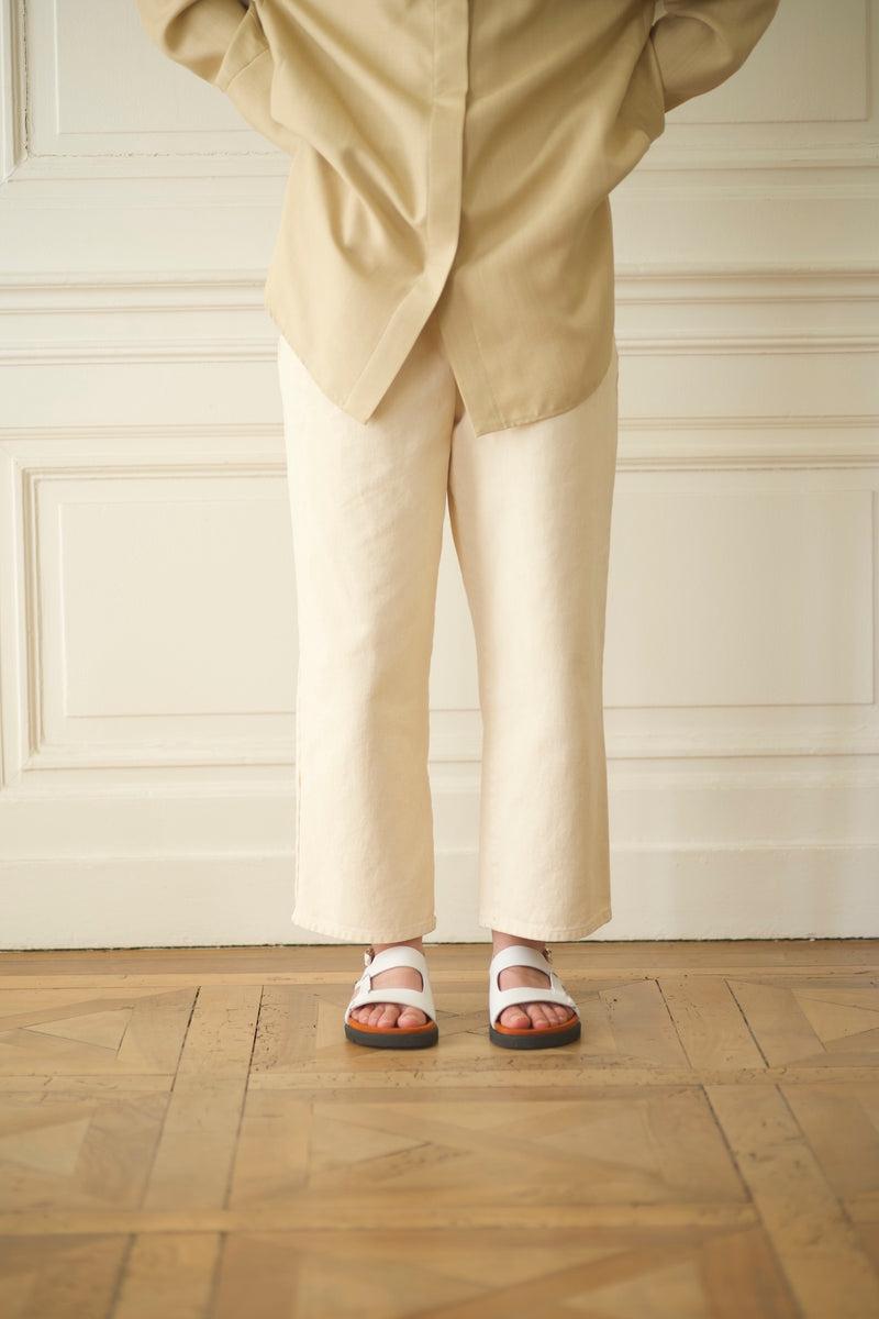 Anne Thomas Daddy Sandals Ola White