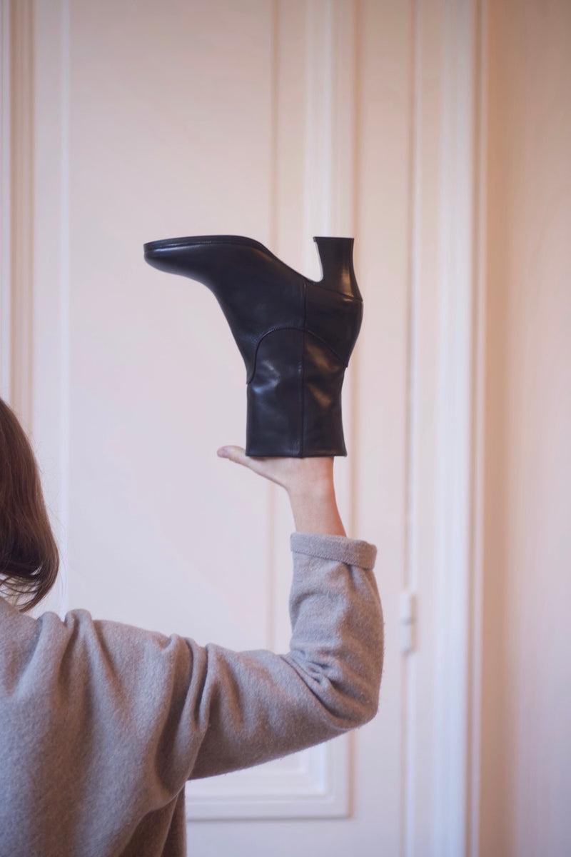 anne thomas Dallas Boots Calf Black