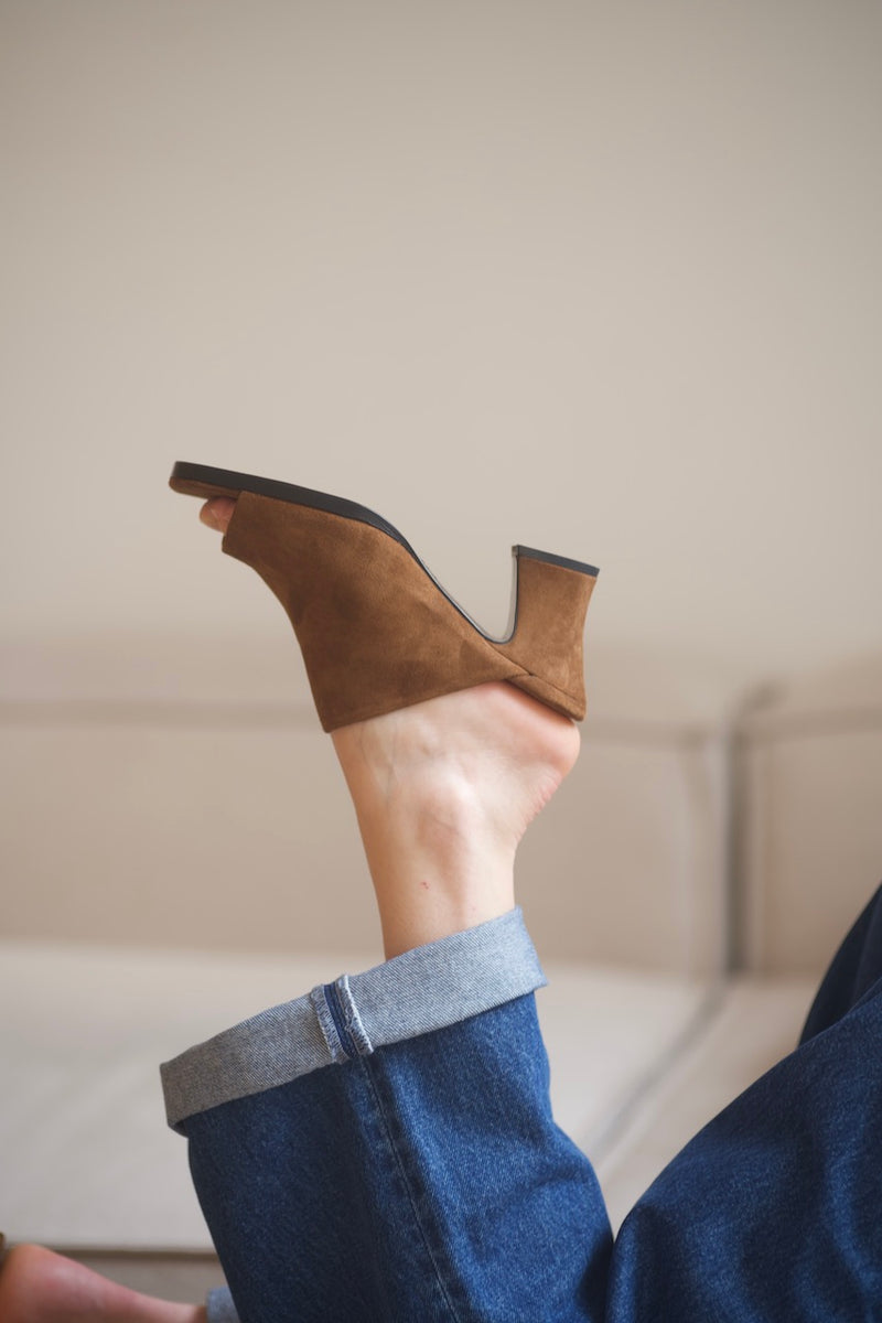 anne thomas Dallas Mule Velours Turcasso