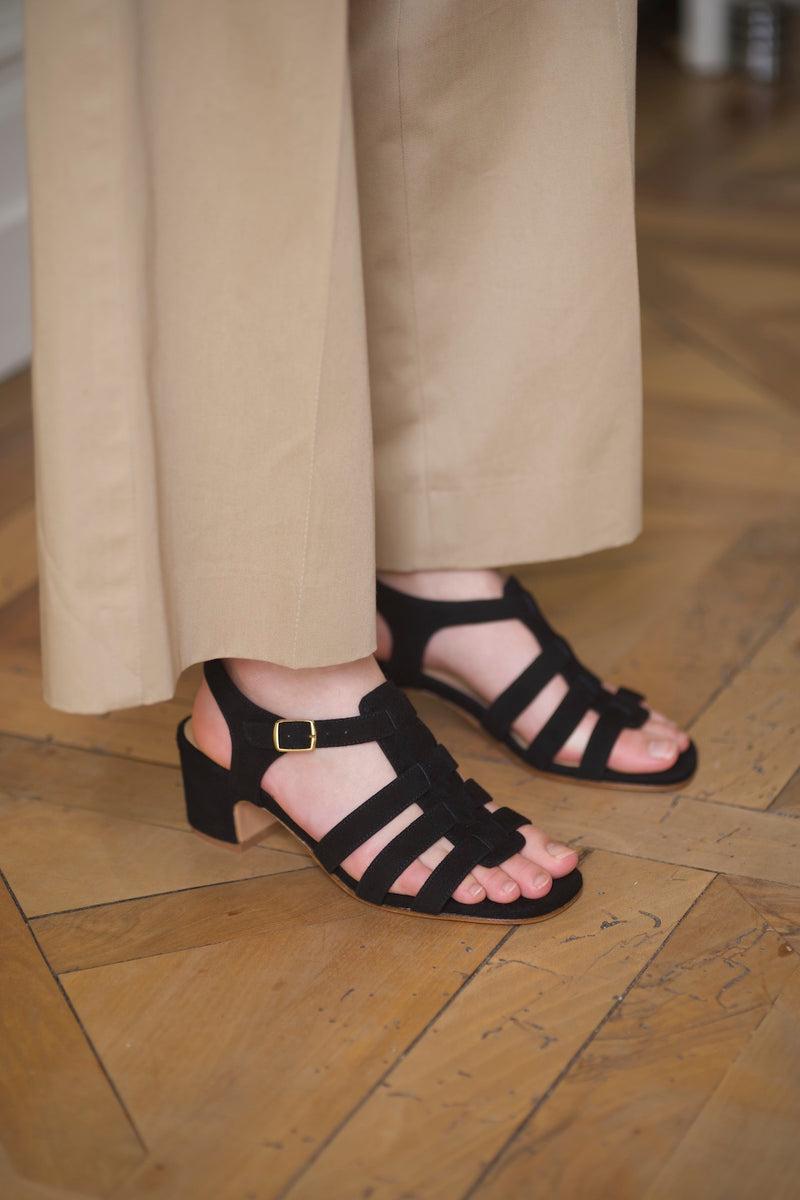 anne thomas Goudes Sandals Velours Black