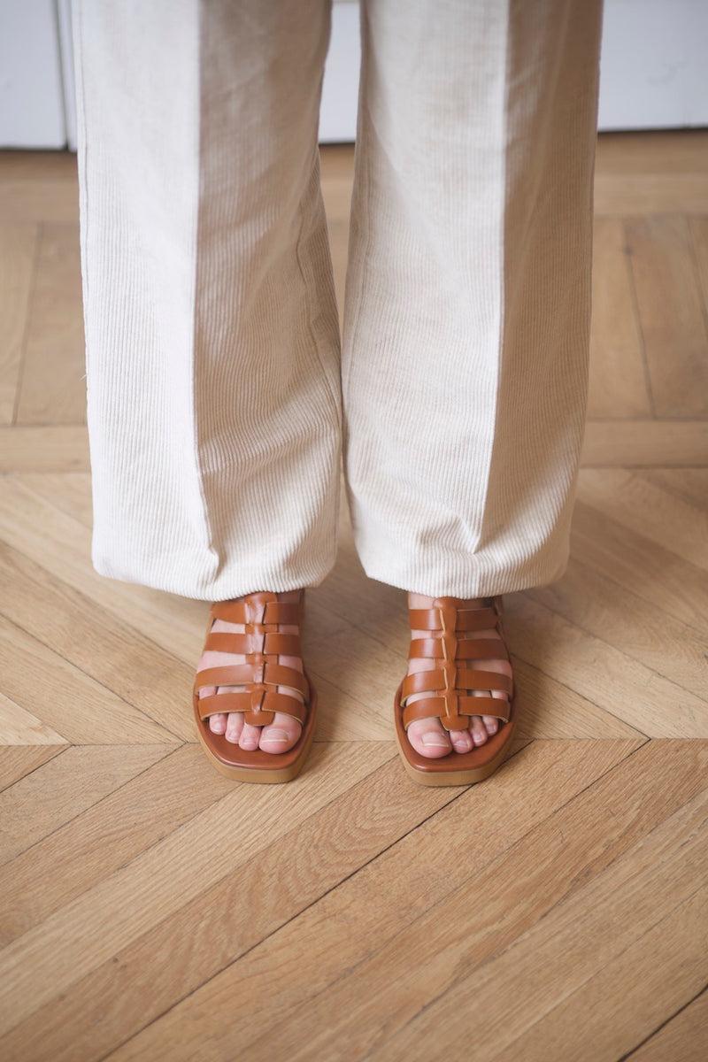 anne thomas Jérusalem Sandals Liscio Ambra