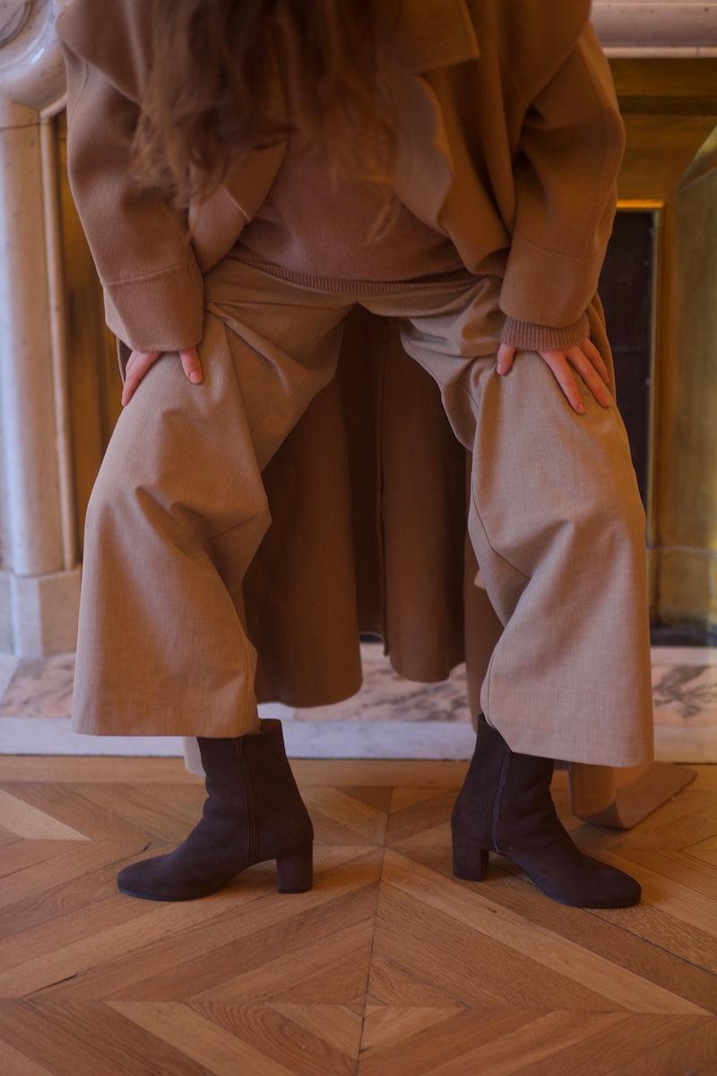 Anne Thomas Mimo Boots Velours Poivre Sauvage