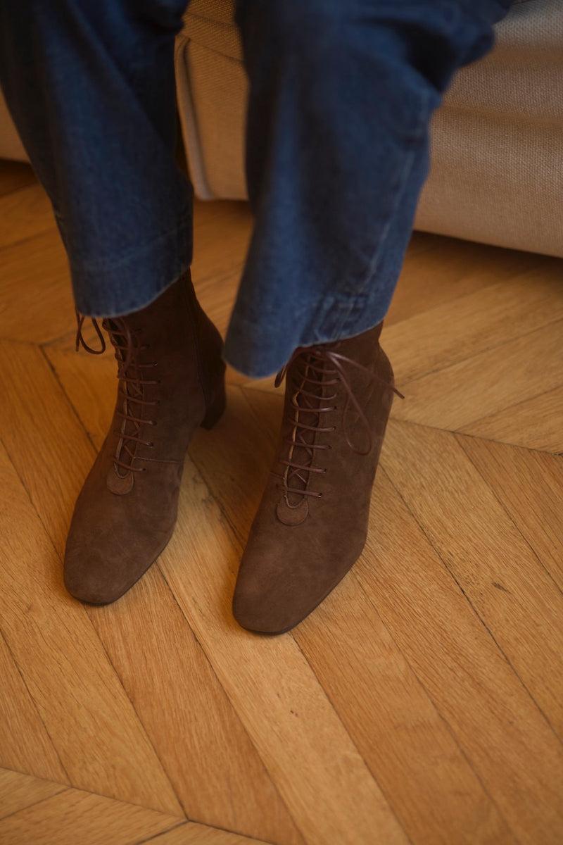 Anne Thomas Pavlova Boots Velours Buio