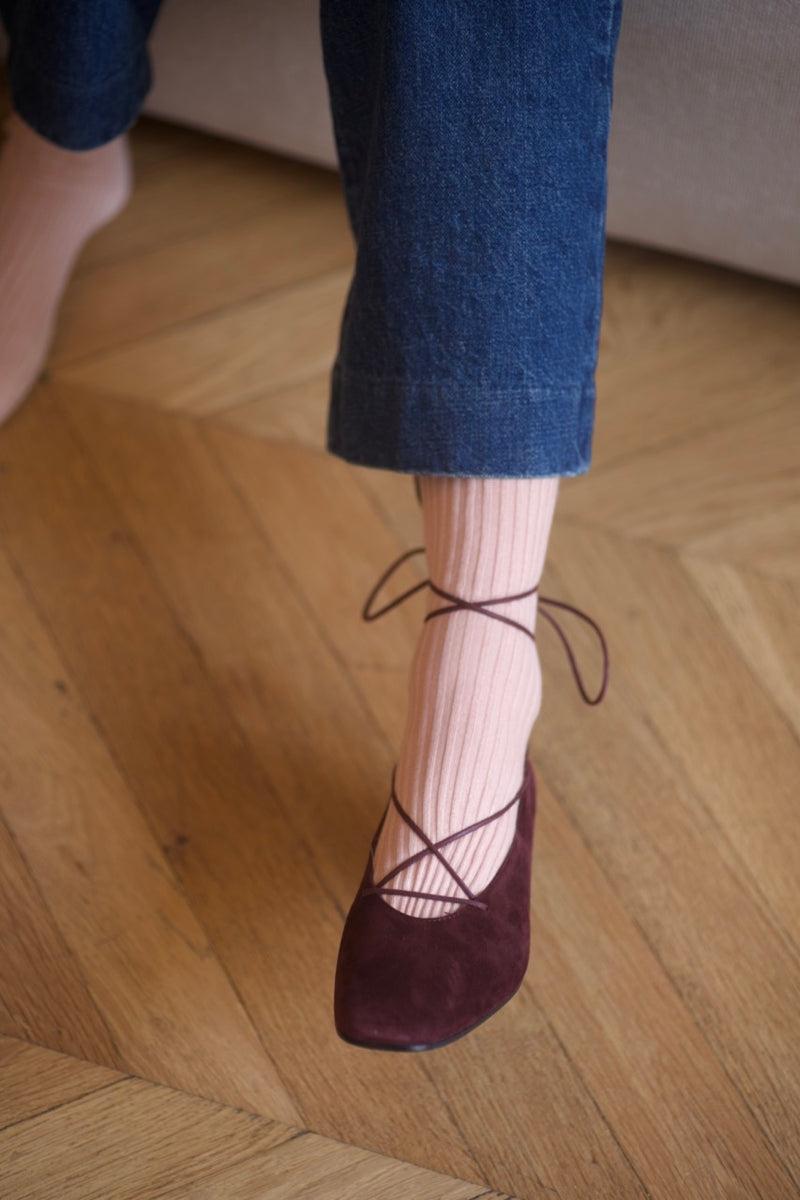 anne thomas Pavlova Laces Pump Velours Pomerol