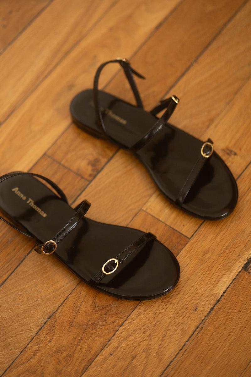 Anne Thomas Pré Vente - Daphné Sandals Polido Black