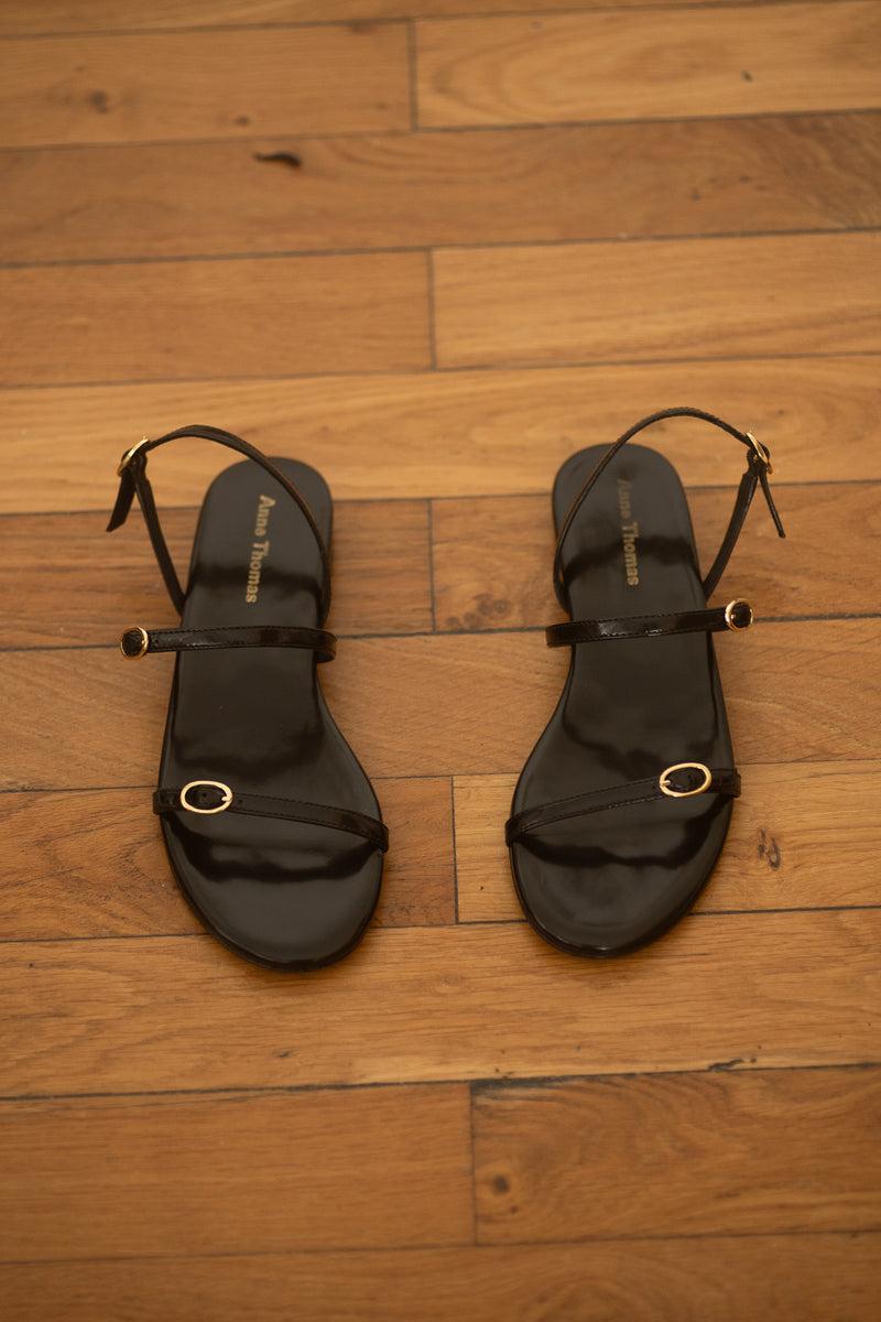 anne thomas Pré Vente - Daphné Sandals Polido Black