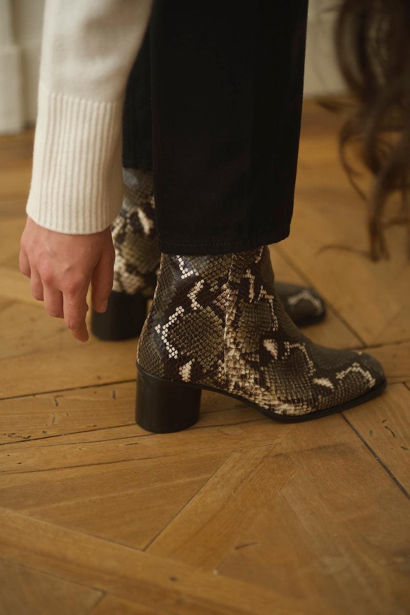 Anne Thomas Simon Boots Snake Kaki / 37 - 41